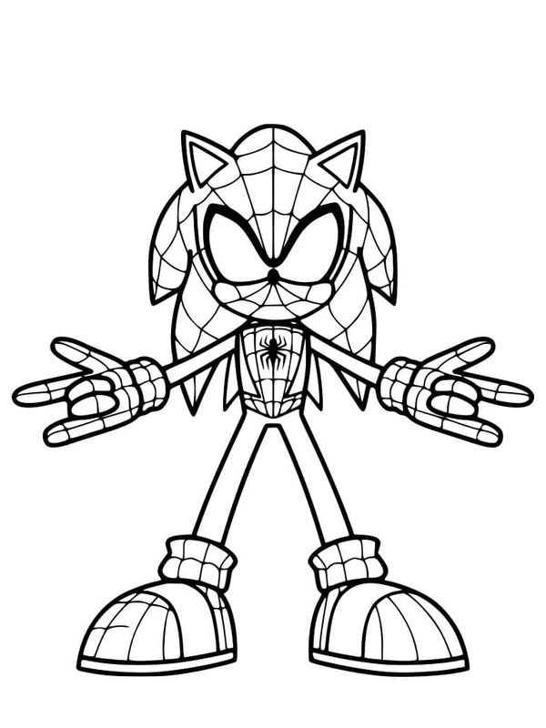 Dibujo de Sonic Spider-Man para Colorear