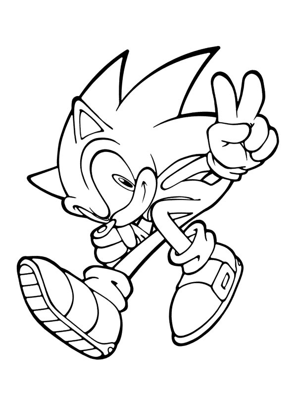 Dibujo de Cartel Sonic V para Colorear