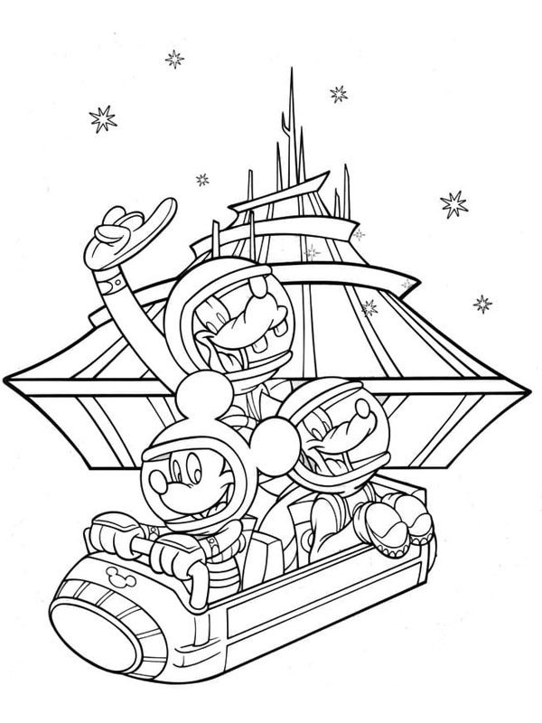 Dibujo de Space Mountain Disneyland para Colorear