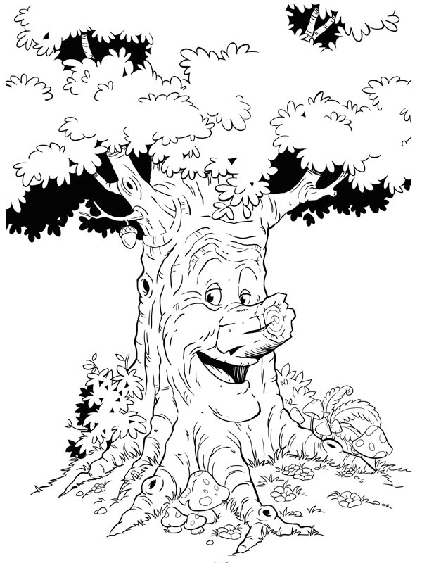 Dibujo de Árbol de cuento Efteling para Colorear