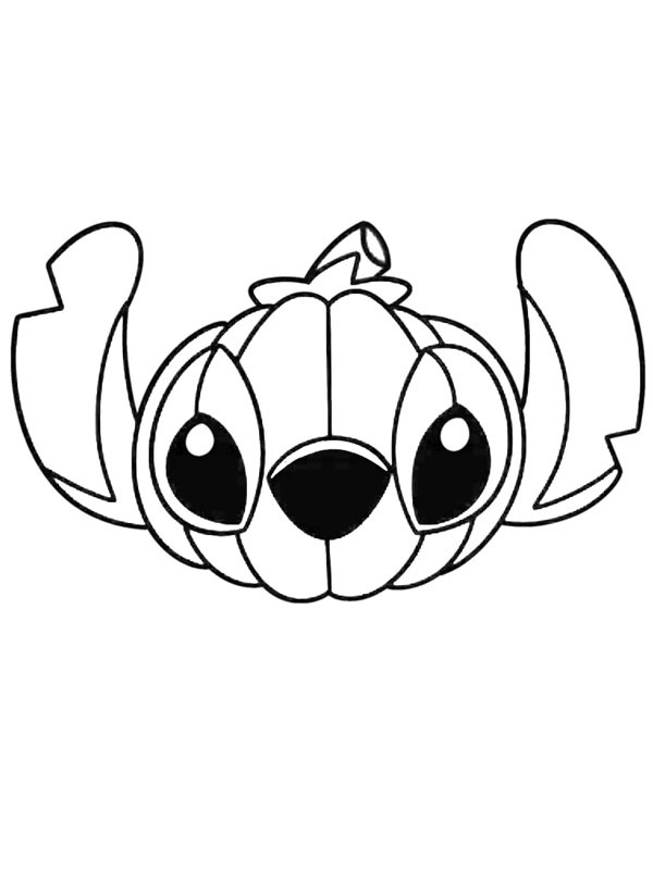 Dibujo de Stitch como calabaza para Colorear