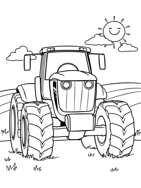 Dibujo de Tractor John Deere fuerte para Colorear