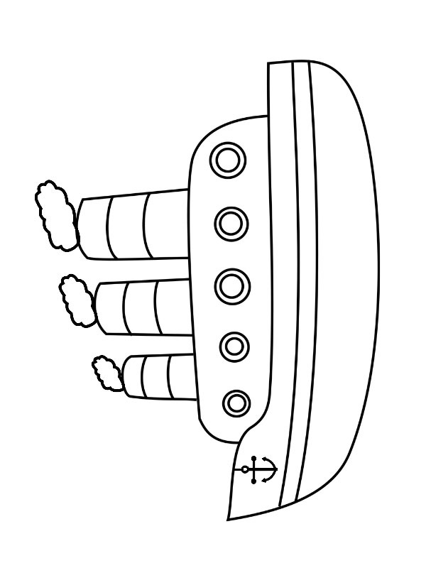 Dibujo de Barco de vapor para Colorear