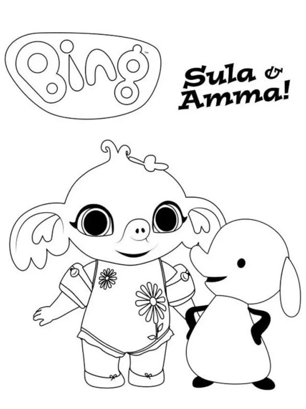 Dibujo de Sula y Amma para Colorear