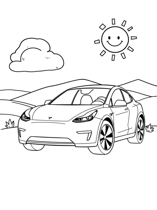 Dibujo de Tesla Model Q para Colorear