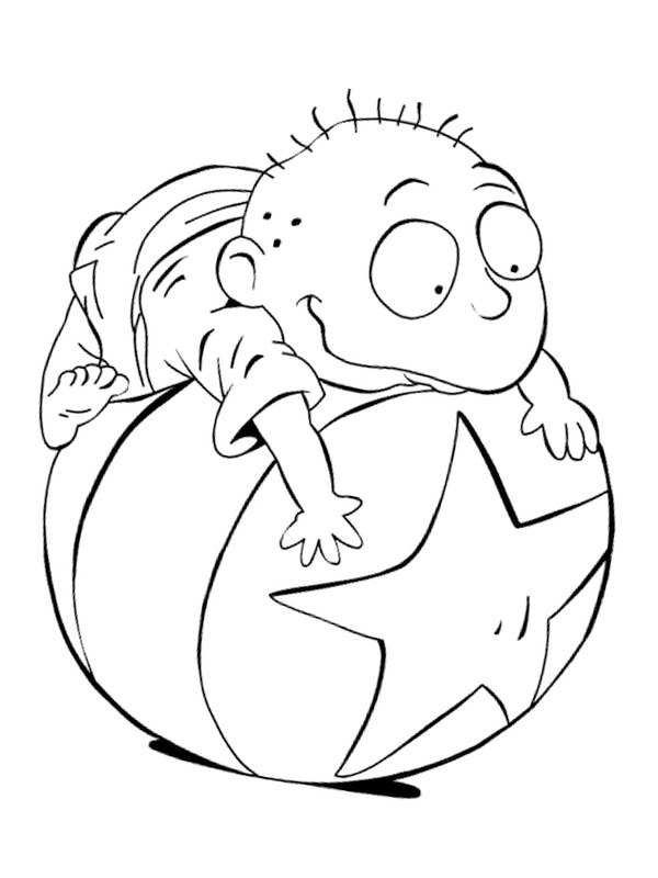 Dibujo de Tommy Pickles juega con la pelota para Colorear