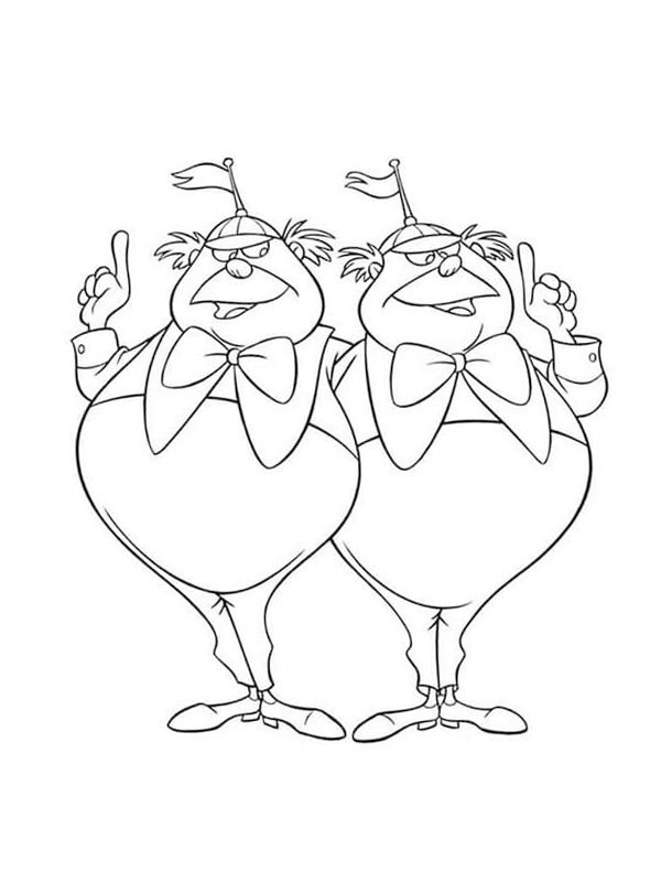 Dibujo de Tweedledum & Tweedledee para Colorear