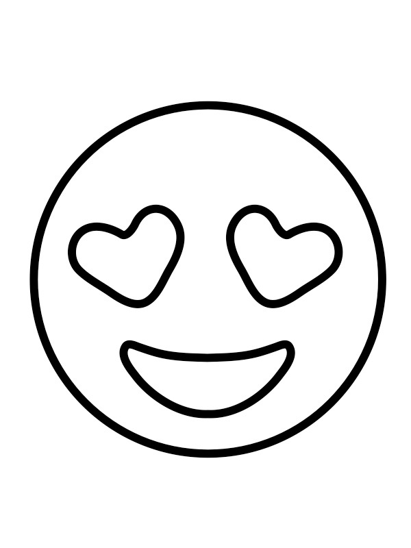 Dibujo de Emoji enamorado para Colorear