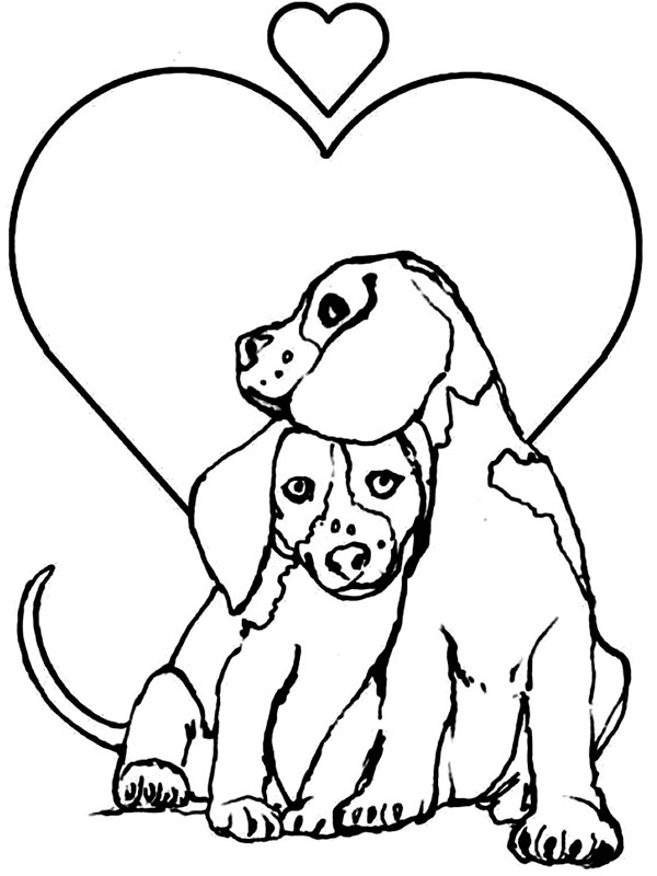Dibujo de Perros enamorados para Colorear