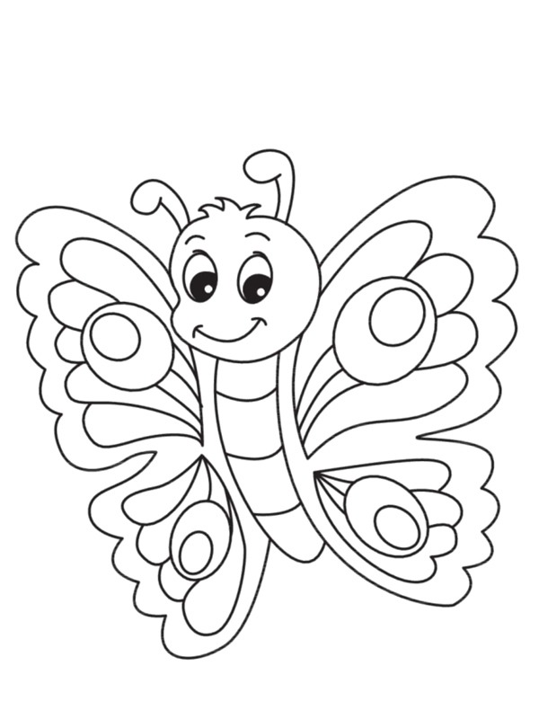 Dibujo de Mariposa alegre para Colorear