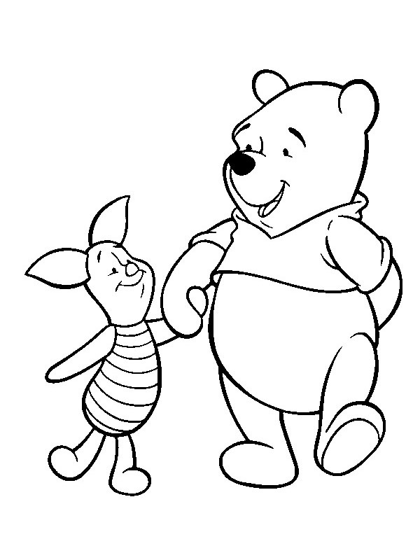 Dibujo de Winnie Pooh y Piglet para Colorear