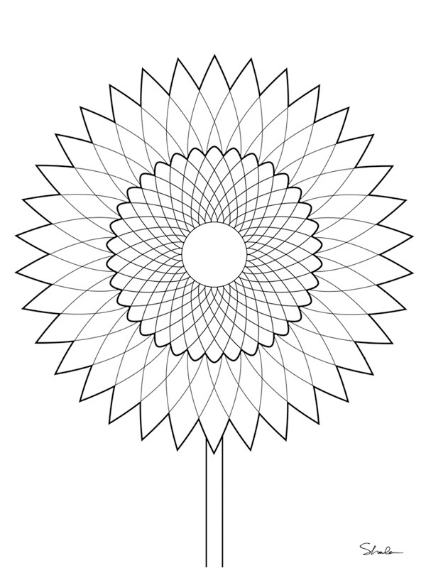 Dibujos para colorear Mandala del girasol 